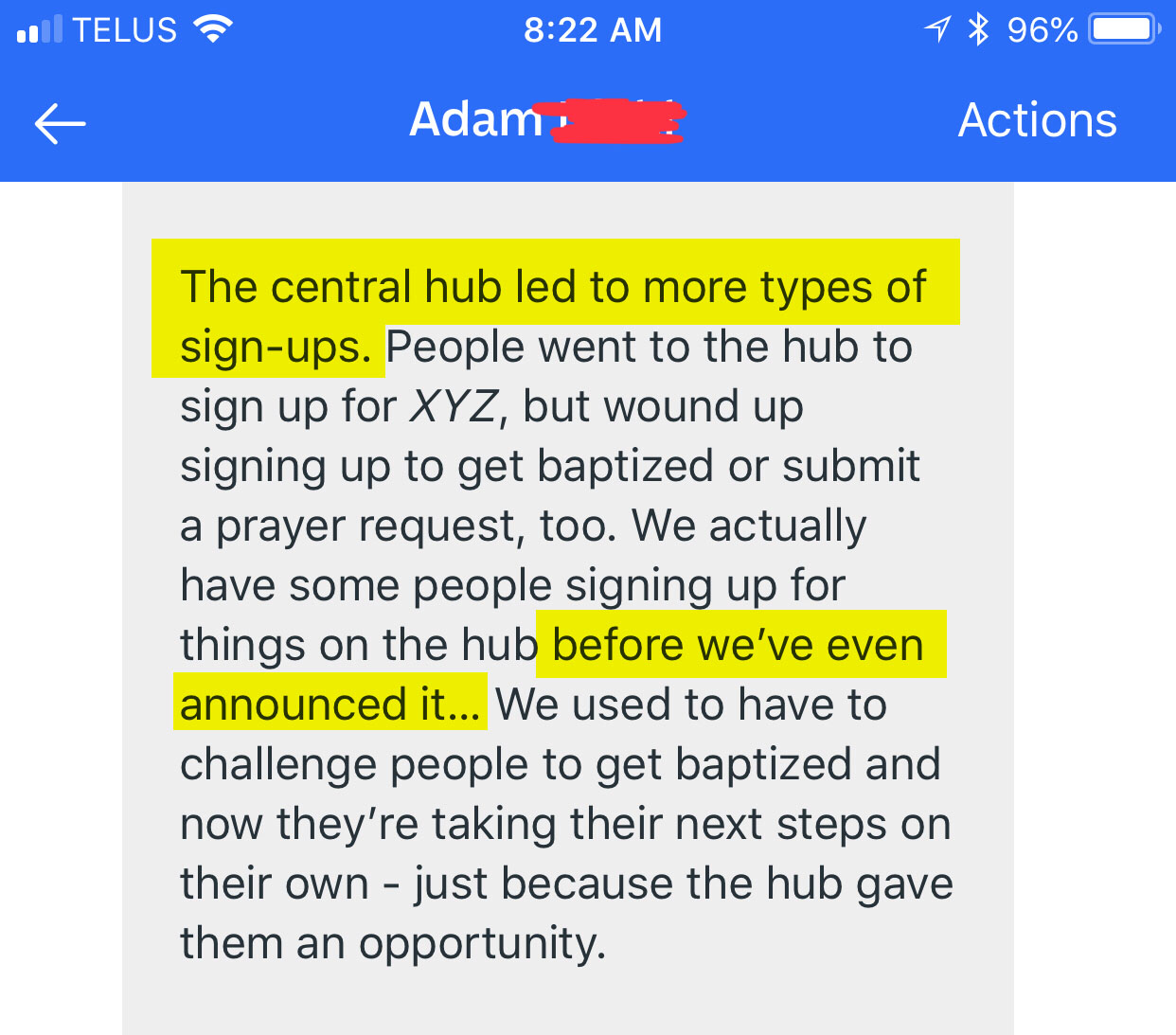 The central hub led to more types of signups. We actually have some people signing up for things on the hub before we've even announced it...